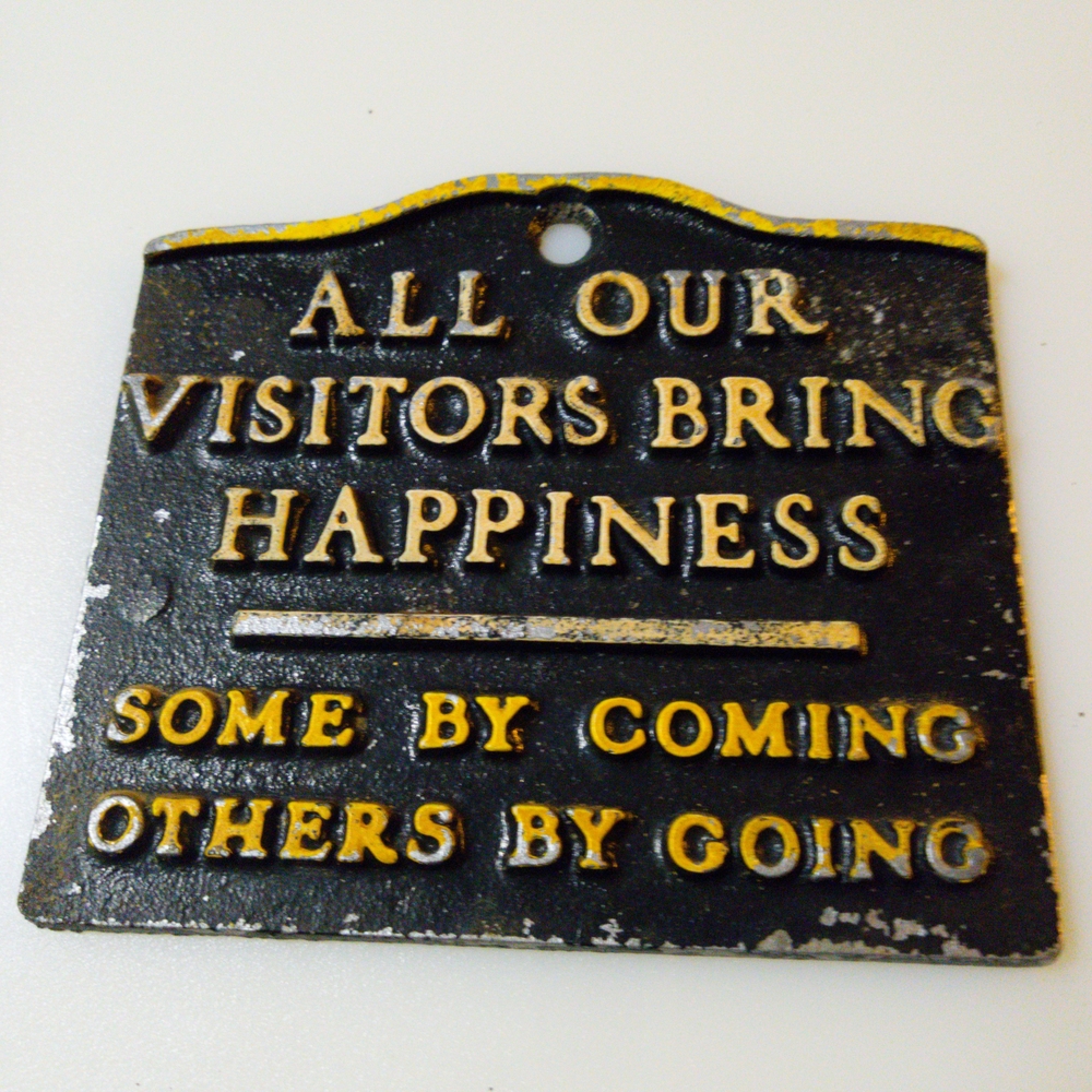 Humorous Black and Gold Metal Wall Art